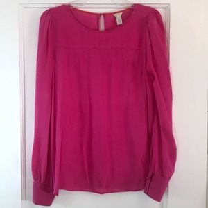 Bright pink JCrew blouse. Sz 6.